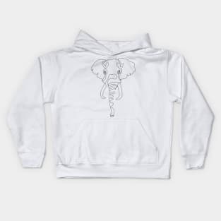 One Line Elephant Kids Hoodie